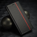 Flip leather phone case with carbon fibre magnetic mixed style in horizontal colour for iPhone