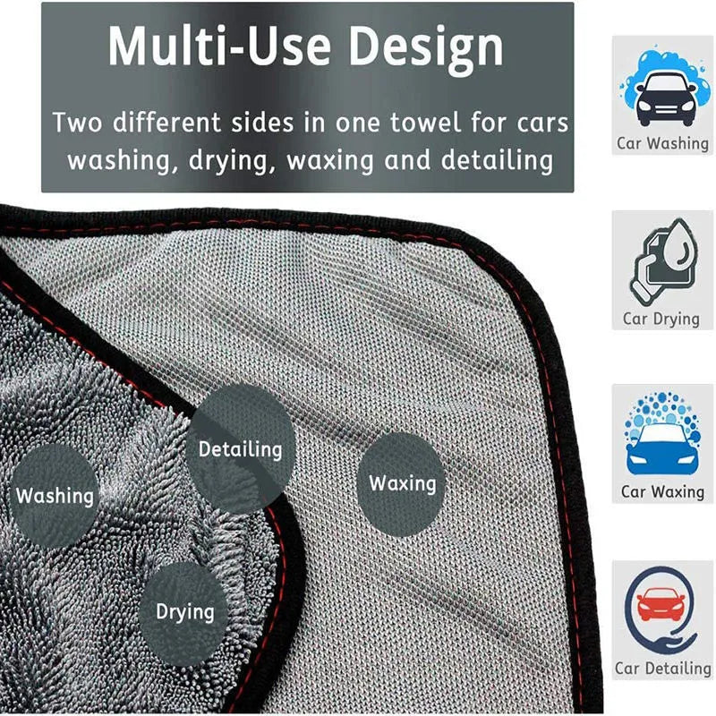 Grey microfiber car wash towel measuring 40x40cm for automobile cleaning