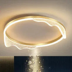 50cm acrylic ceiling light in gold or coffee finish with remote control for living room, bedroom, study