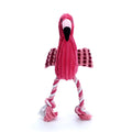 Pink corduroy animal-shaped squeaky dog toy with reinforced stitching