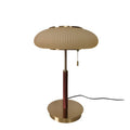 Vintage glass desk lamp with wrought iron frame, 30x40cm, tea coloured glass shade on a desk