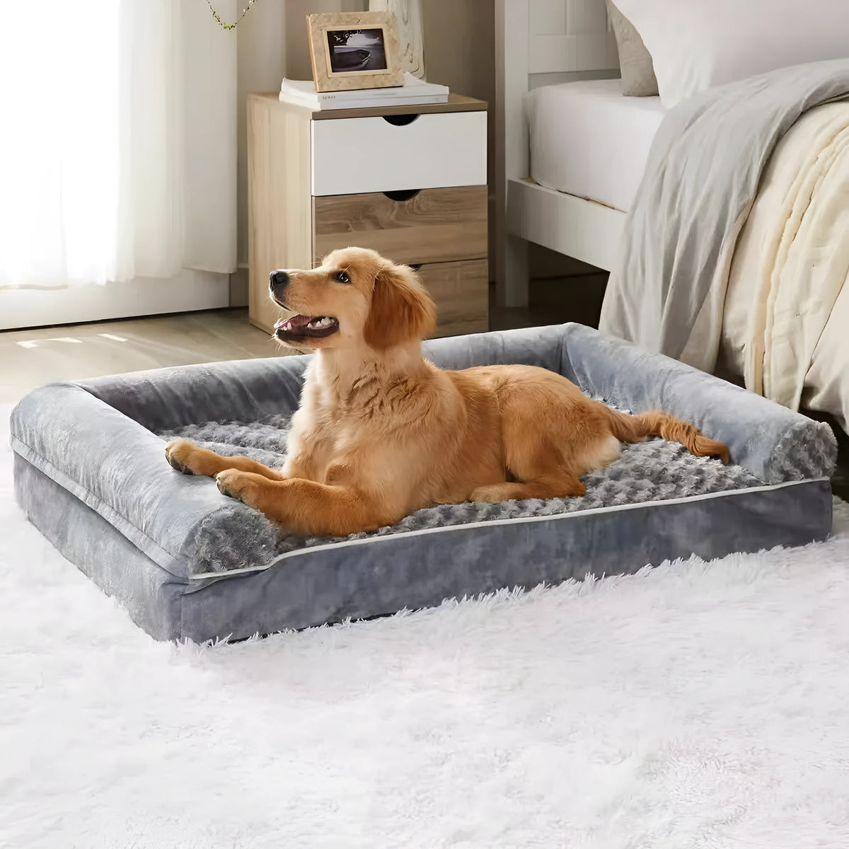 Universal dog kennel mat in light gray or dark gray, thickened cloth, three sizes available.