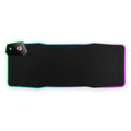300x800mm black gaming mouse mat with mech-style graphics, luminous interface, and non-slip rubber base
