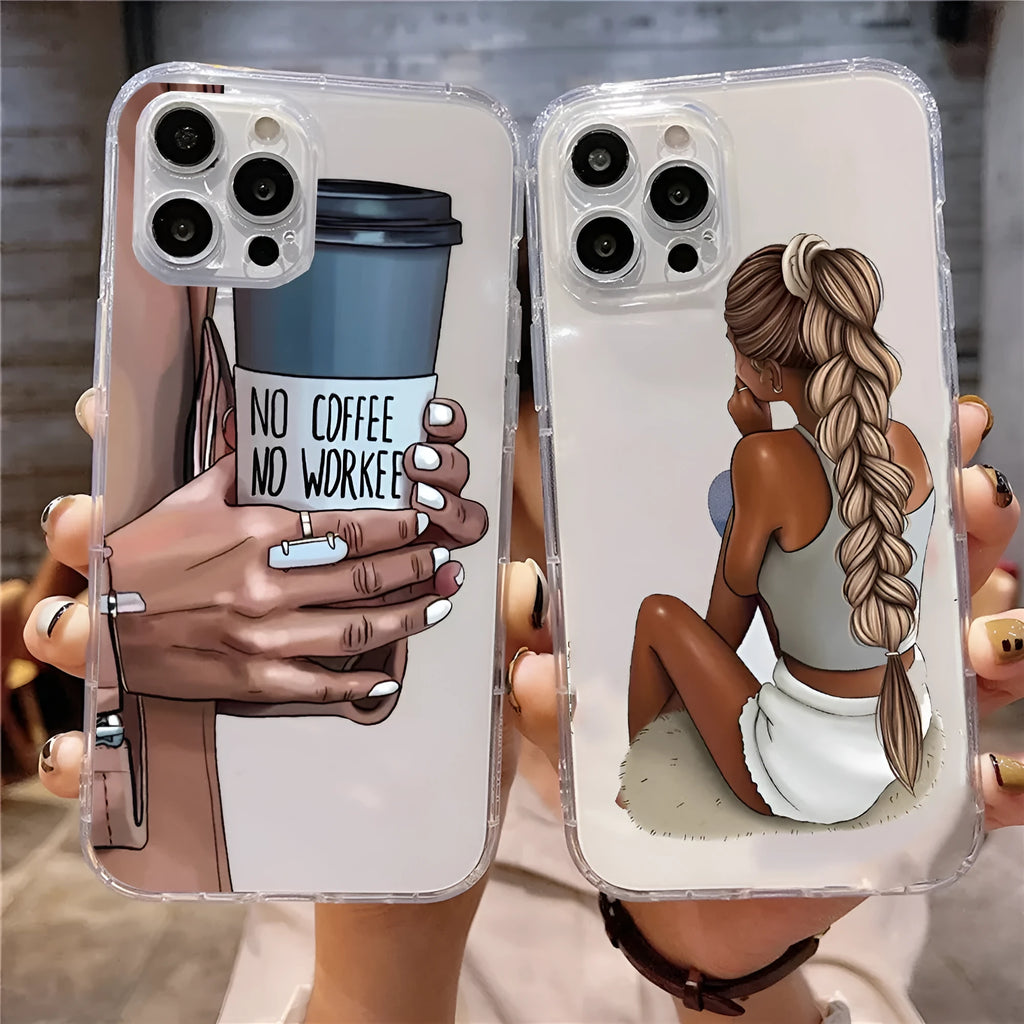 Fashion bikini girl iPhone case with braided design, soft TPU shell, fall protection, painted finish.