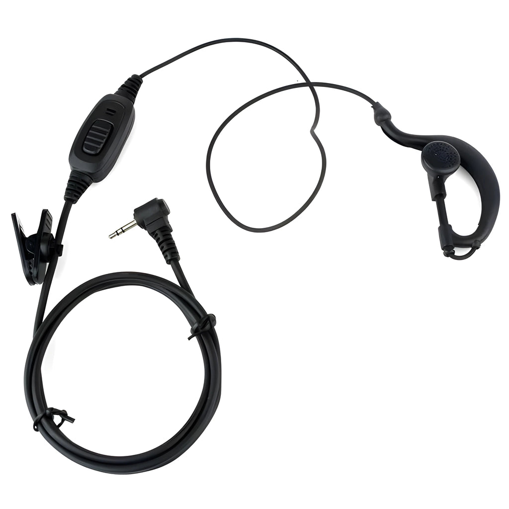 Black single plug headset with 2.5mm audio connector for HYT and Motorola two-way radios