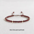 Hand-woven garnet red rope Chinese bracelet with flexible wire construction