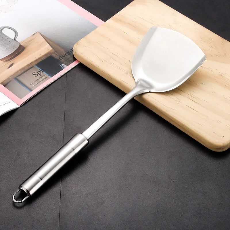 Anti-scalding 201 stainless steel 6-piece kitchenware set including stir-fried shovel, soup spoon, colander, and rice spoon