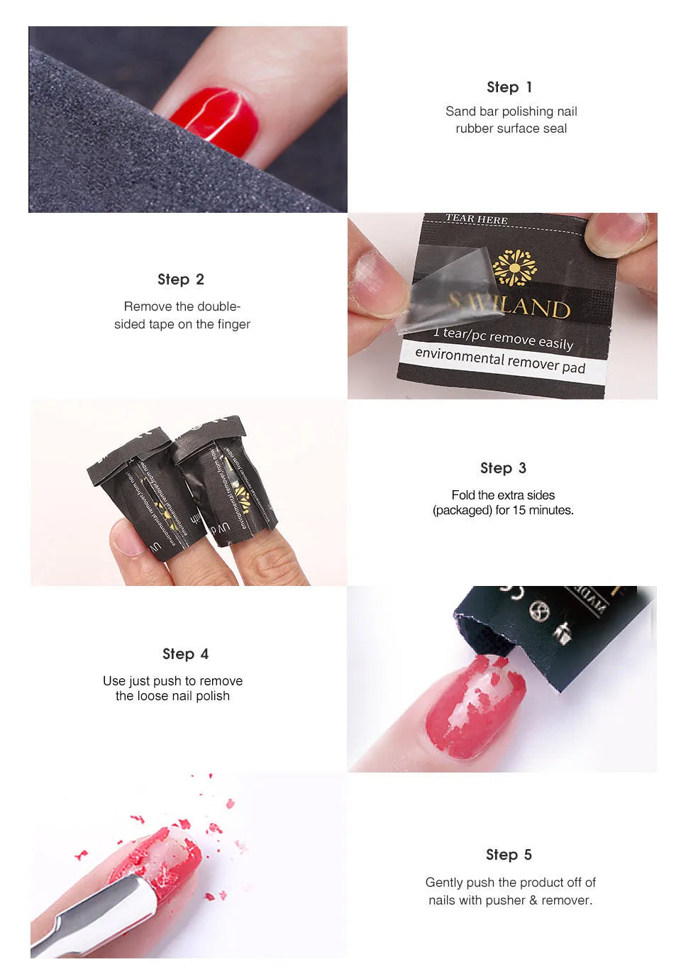Black nail polish remover wraps, 200 PCS per box, self-contained cotton, 132mm x 53.5mm x 103mm box