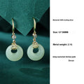 925 sterling silver Chinese-style jewellery set with Hetian jade gourd bracelet, necklace, and earrings