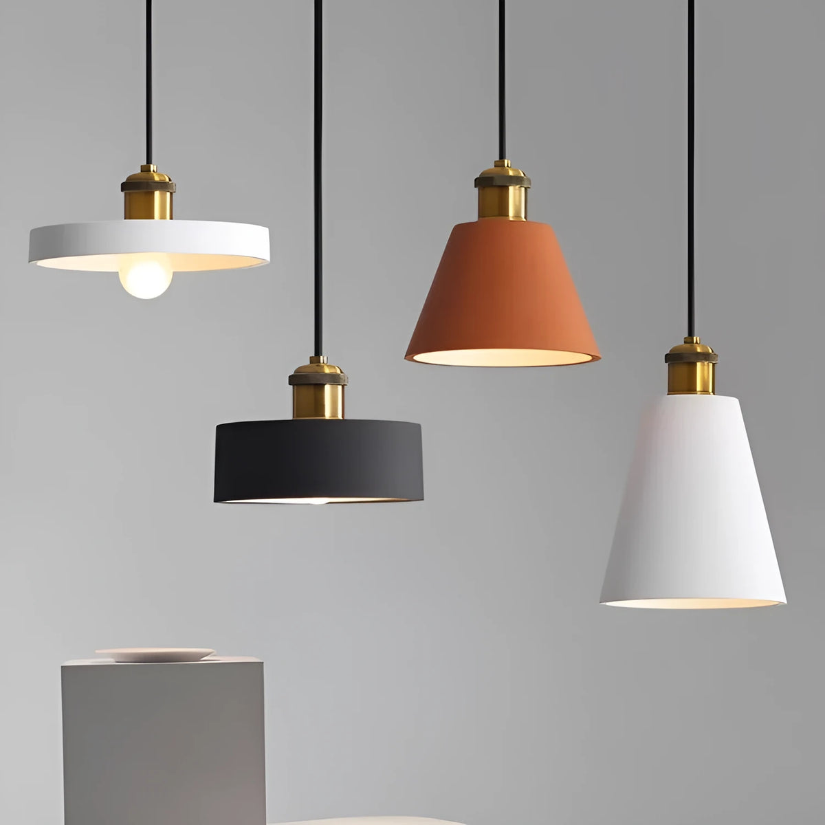 Simple iron chandelier droplight in Nordic style for dining table, bar, bedroom, and bedside