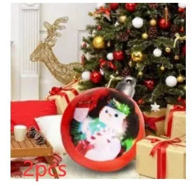 60cm diameter PVC inflatable Christmas ball decoration in bright colours for outdoor use