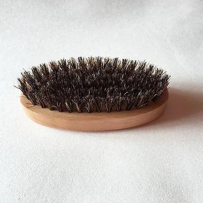 Natural boar bristle beard brush for men 11.3cm grooming tool black