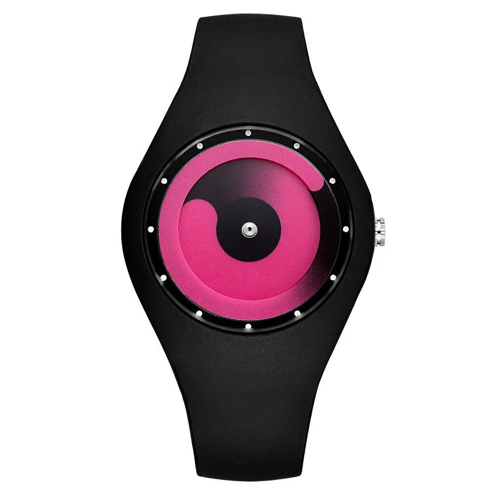 White candy colour quartz watch with alloy case, plexiglass mirror, 4.0cm diameter, 23cm band