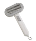 Large pet hair removal comb with stainless steel blade in light grey, green, or pink for detangling cat and dog fur