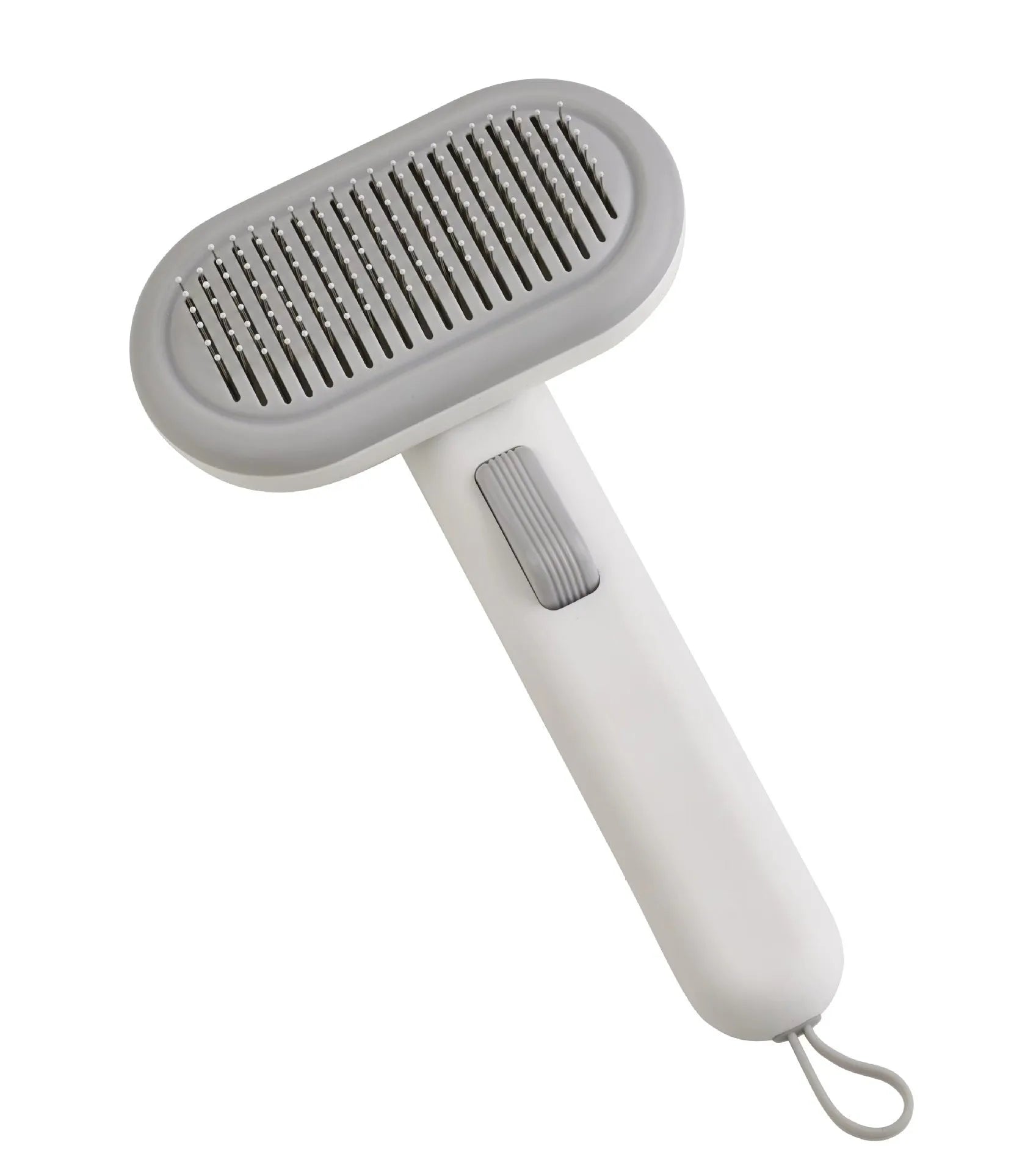 Large pet hair removal comb with stainless steel blade in light grey, green, or pink for detangling cat and dog fur