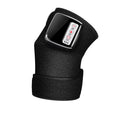 Electric infrared heating knee massager wrap with vibration and rechargeable battery on a knee joint