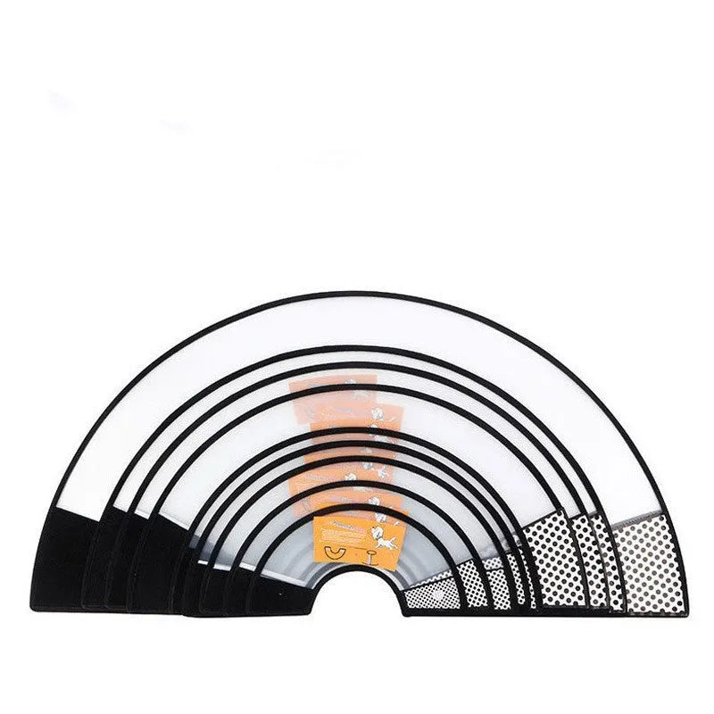Transparent PP pet cleaning ring with Velcro closure shown in a size suitable for small to medium dogs
