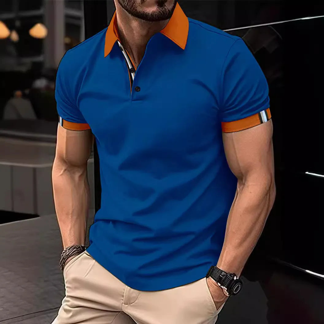 Men's casual slim-fit button shirt in plaid pattern, available in multiple colours, polyester fibre