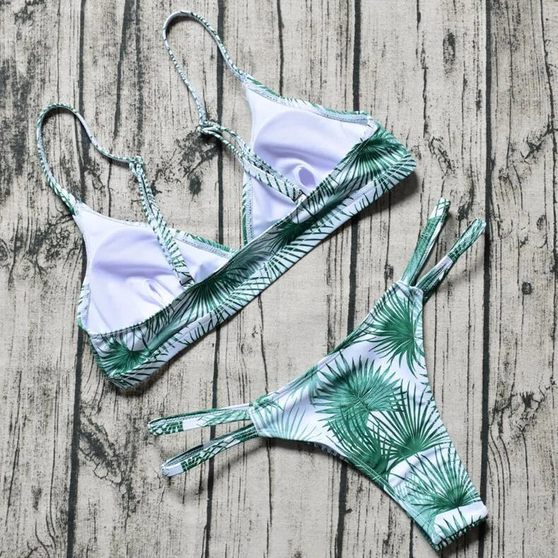 Women's two piece push up padded bikini set in micro cut, sizes S M L XL