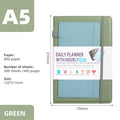 No date weekly planner notebook with coloured PU cover and elastic closure strap