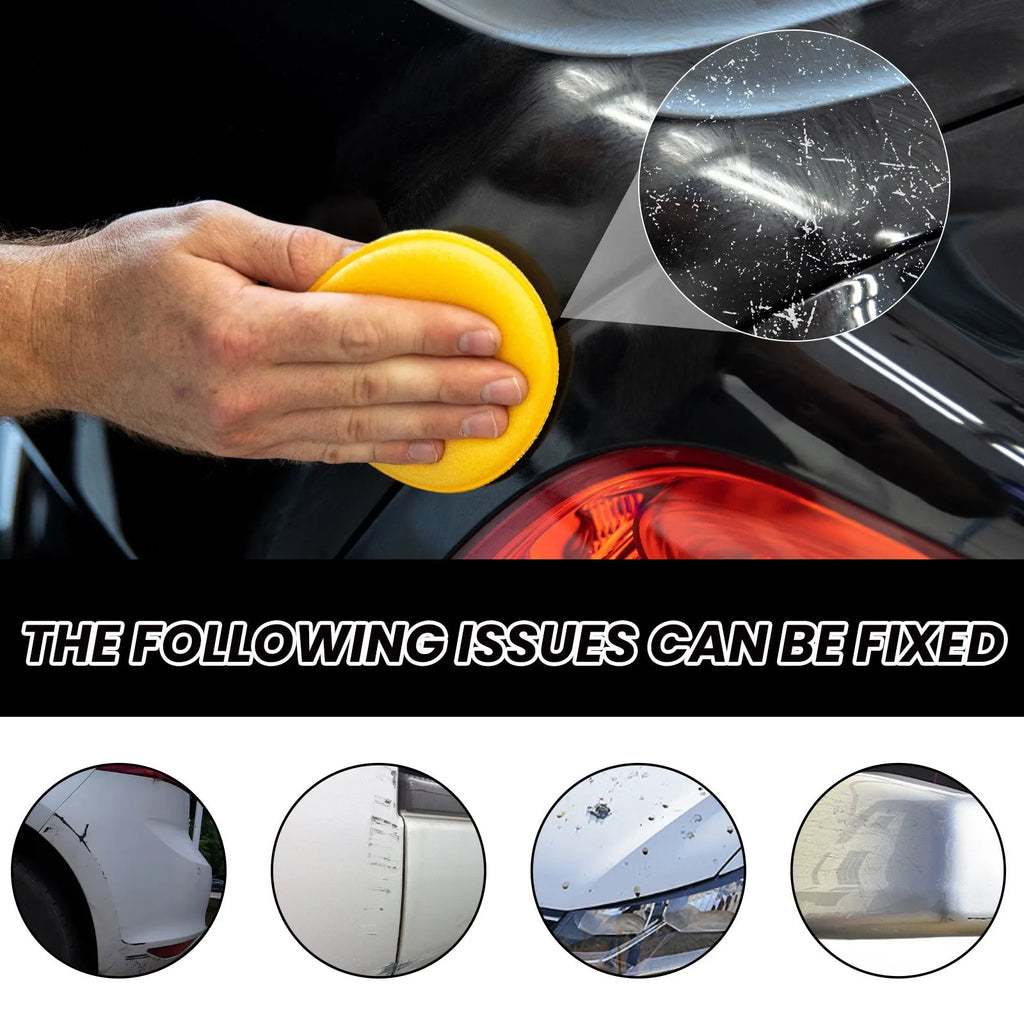 120ml car scratch wax polish container with sponge and microfiber towel for paint maintenance