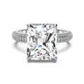 S925 sterling silver square candy ring for women in platinum colour, geometric quadrilateral shape, sizes 5 to 9
