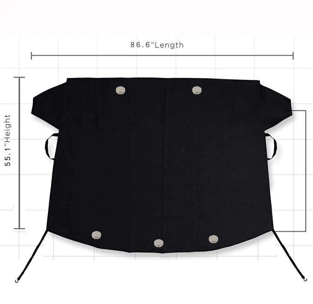 Black rubber Oxford cloth windshield ice and snow gown for car frost protection