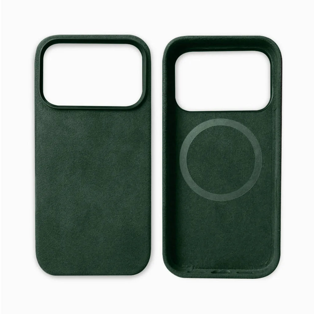 Alcantara magnetic shockproof phone case for iPhone 17 Pro Max Air in dark gray colour