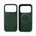 Alcantara magnetic shockproof phone case for iPhone 17 Pro Max Air in dark gray colour