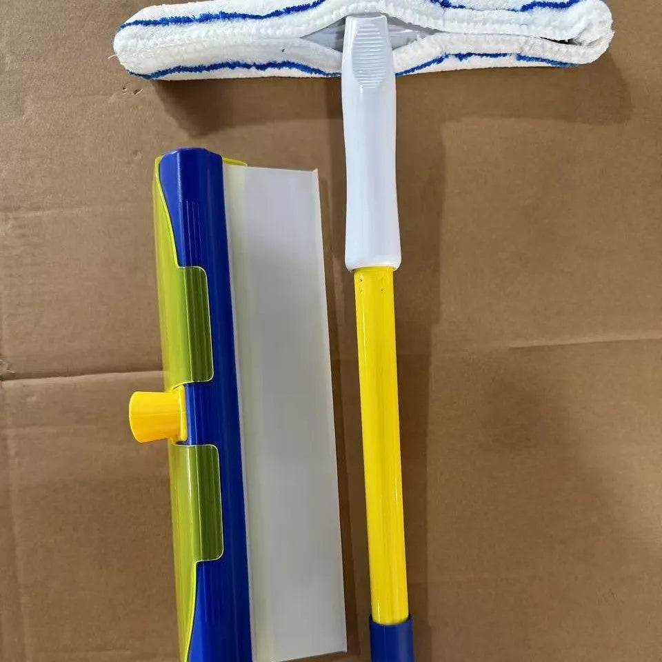 12-inch microfiber car cleaning tool with ABS handle and silicone scraper, 30x17x8cm, blue or emerald green