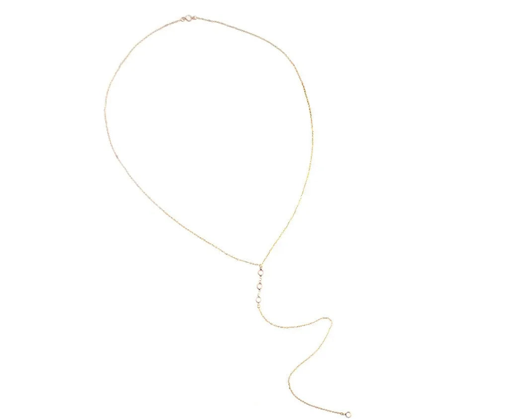 Women's necklace with geometric artificial crystal pendant and plated alloy snake bone chain in gold or silver tone