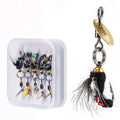 Five bionic mosquito hook fishing lures with spinning sequins for trout and perch fishing