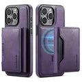Multi-card TPU mobile phone case with card wallet, bracket stand, and magnetic closure in brown for Samsung S24 Ultra