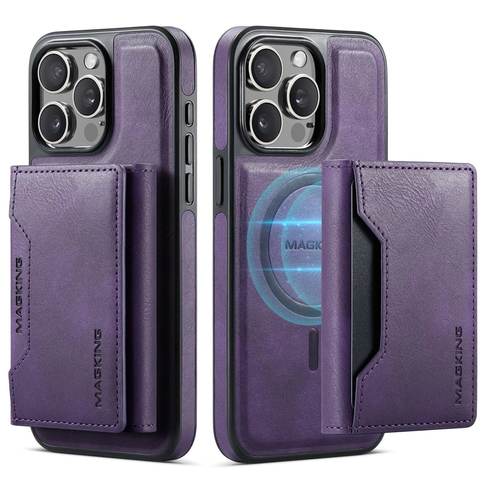 Multi-card TPU mobile phone case with card wallet, bracket stand, and magnetic closure in brown for Samsung S24 Ultra