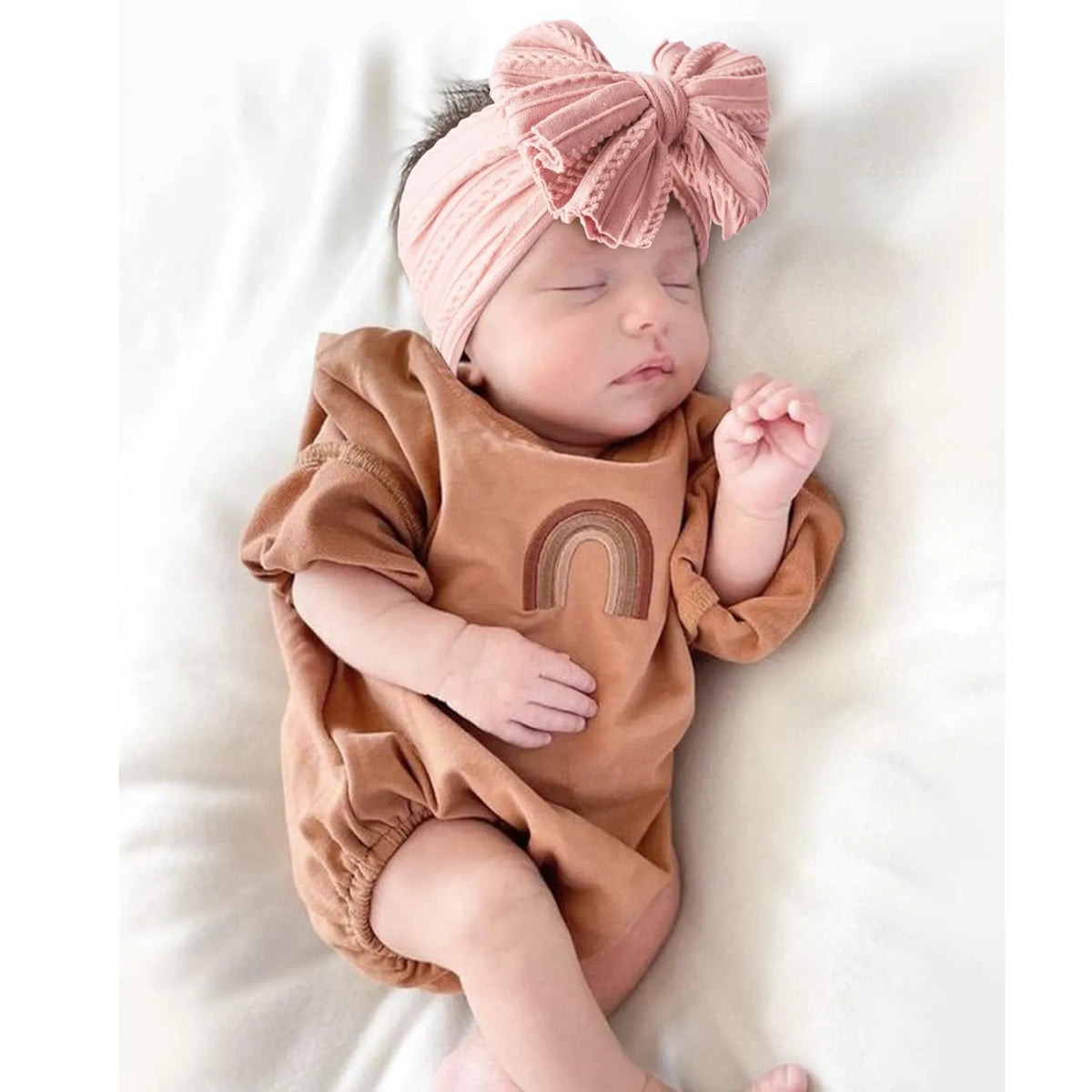 Soft stretchy nylon handmade baby headband with bow for newborn and toddler girls
