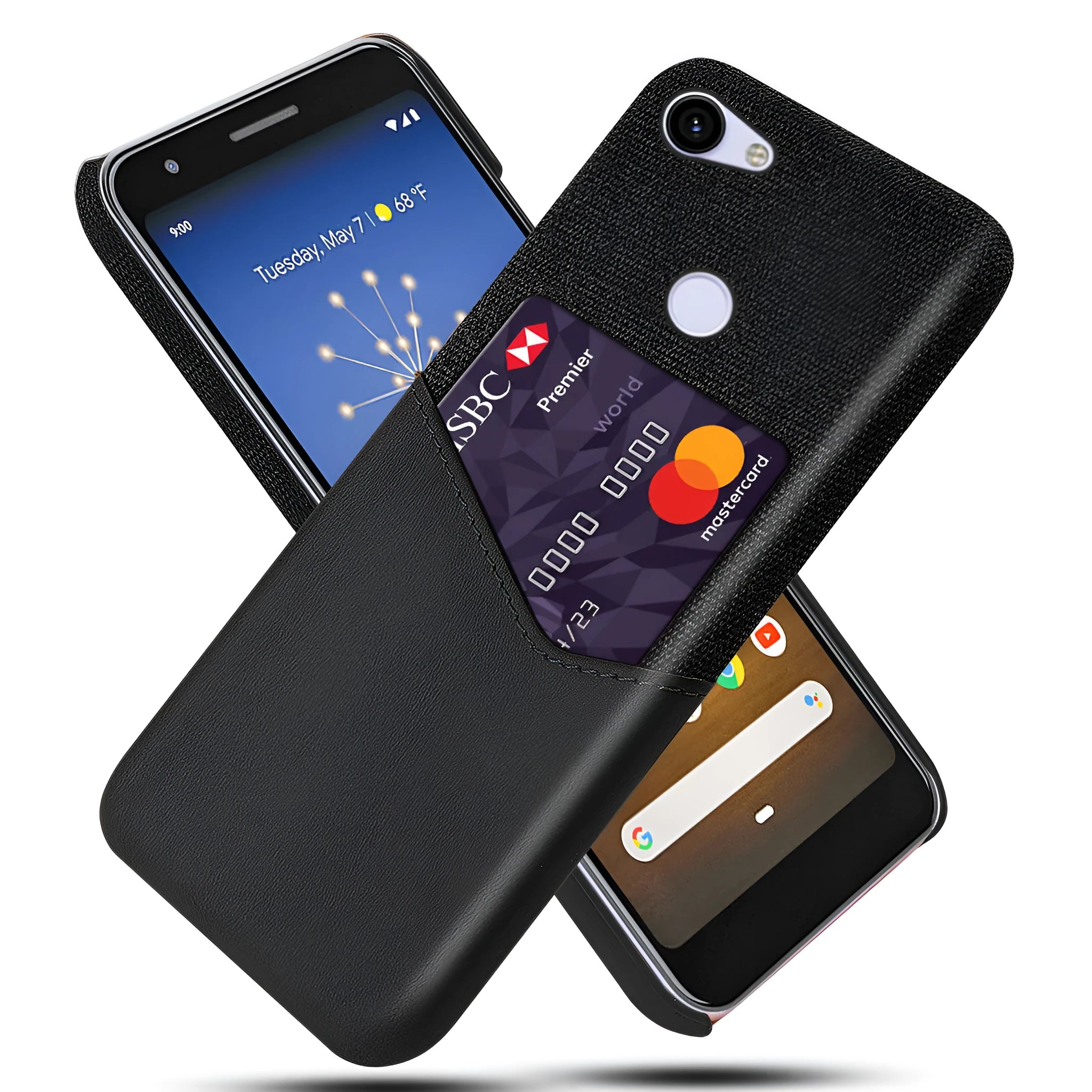 Leather Google Pixel mobile phone case in a solid colour with a business style plain design.