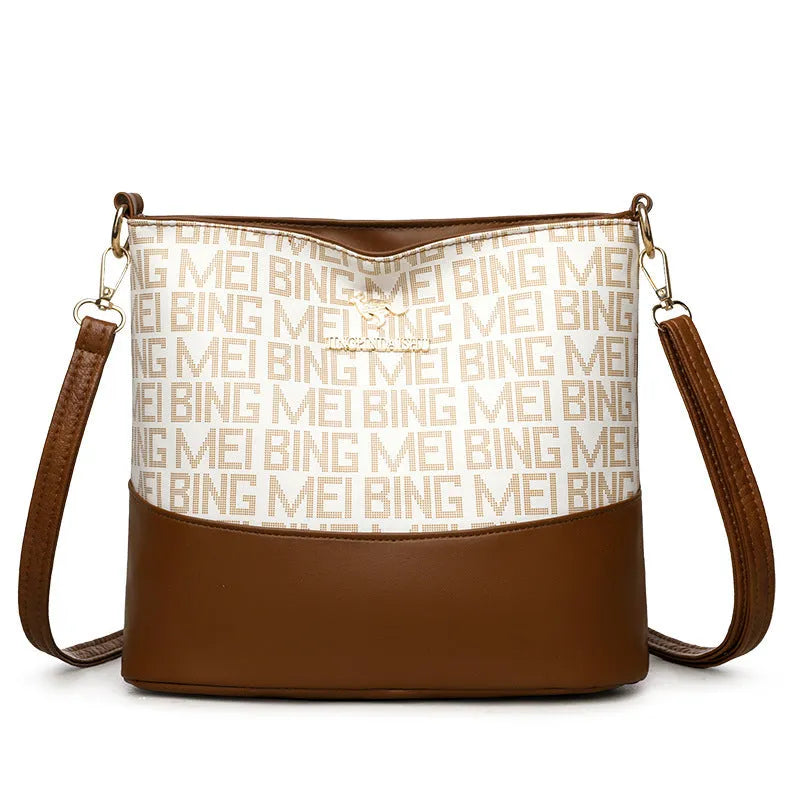 Brown retro messenger bag with multiple compartments and urban simplicity style