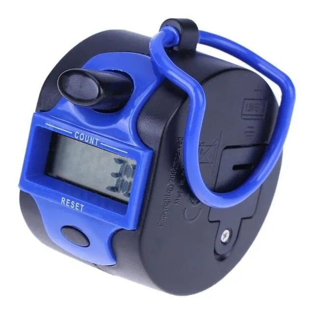 Handheld 5 digit electronic tally counter with zero clearing switch and large LCD display, for people flow statistics.