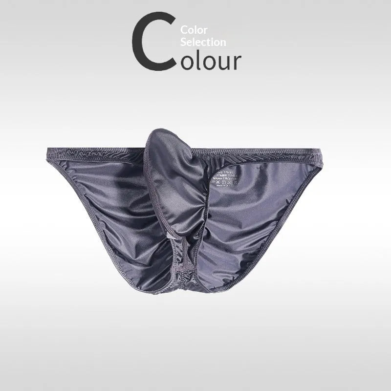 Narrow-sided low waist briefs for men in black stretch nylon spandex blend
