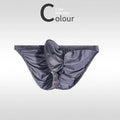 Narrow-sided low waist briefs for men in black stretch nylon spandex blend