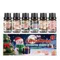 Christmas essential oil set with six 10ml bottles of festive fragrances in gift box