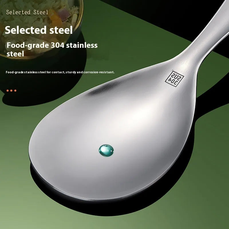 304 stainless steel thick meal spoon with simple design and sisal polished finish