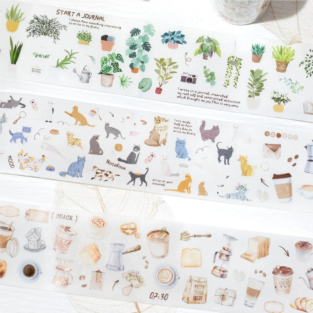 World Shape Series life landscaping journal stickers PET 2m roll 4 styles