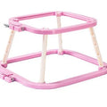 Double-layer ABS desktop embroidery frame with cotton cloth, adjustable stand, in light purple or watermelon red