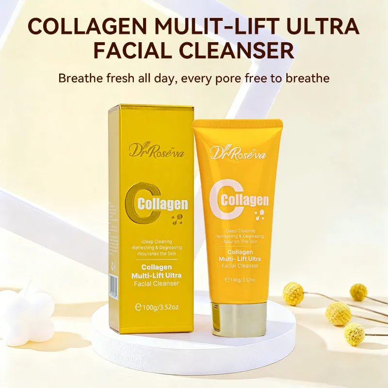 Dr Roseva Collagen Gently Deep Cleansing Cleanser Face Wash 110g tube hydrolyzed collagen