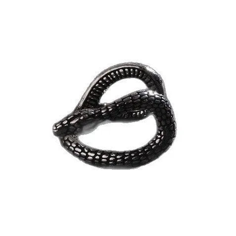 Retro snake-shaped alloy ear clip with electroplated finish on a neutral background