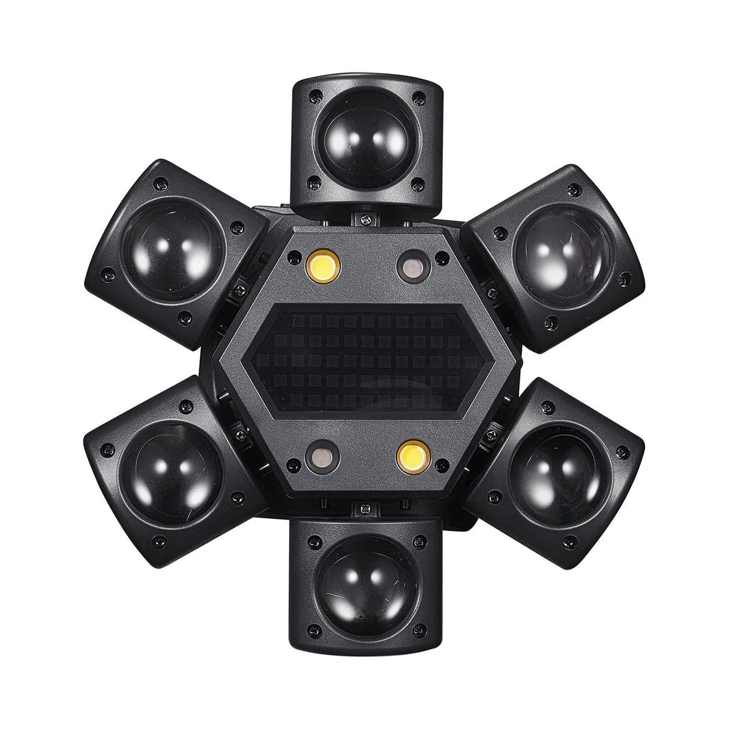 Black voice-controlled mini six-arm moving head laser disco light bar for KTV ambience, AC95V-245V 50Hz