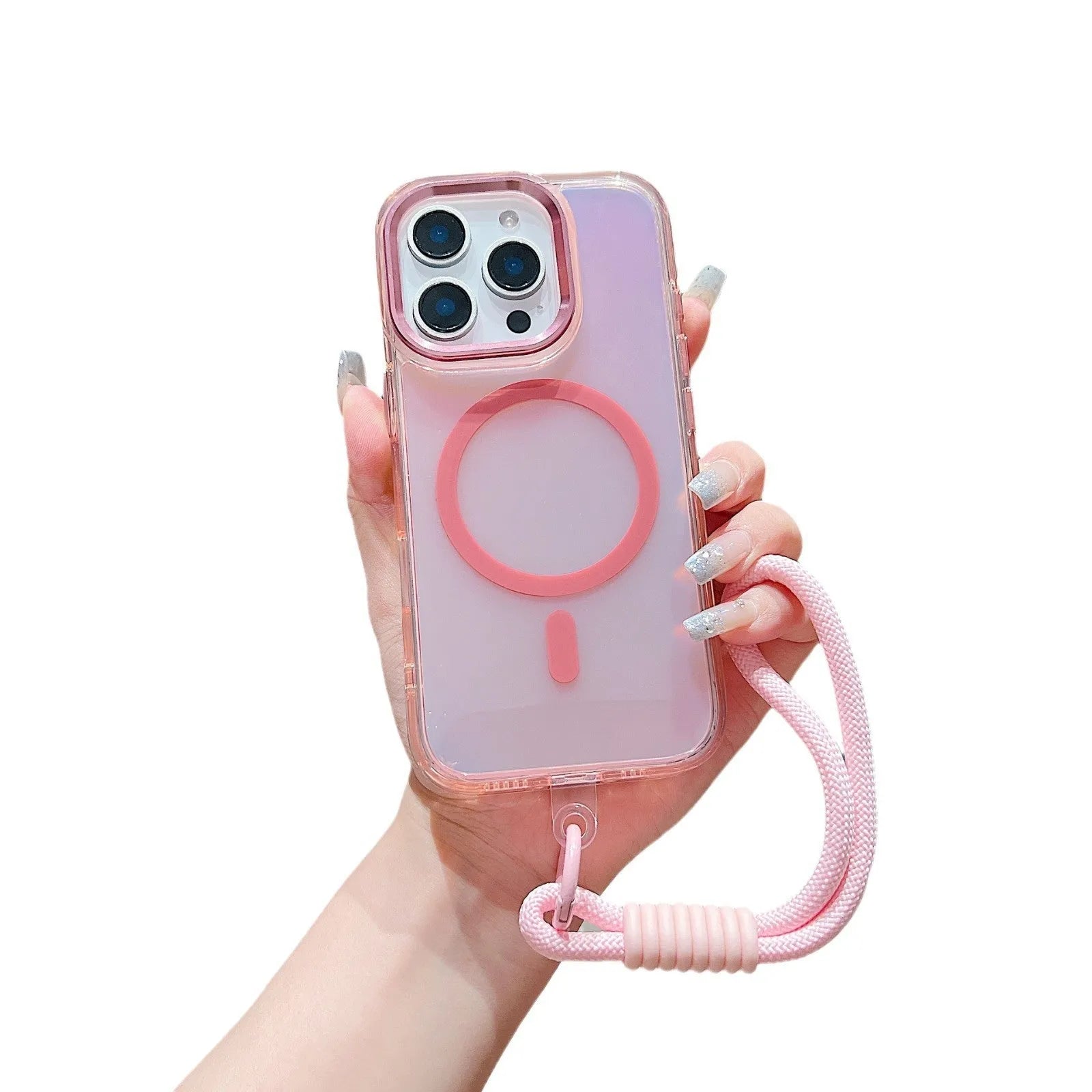 Light Shadow Chameleon transparent silicone phone case for iPhone with drop-resistant edges and magnetic attraction