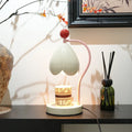 Linglan ancient style melting wax fragrance desk lamp with metal holder in cream white or dark green.