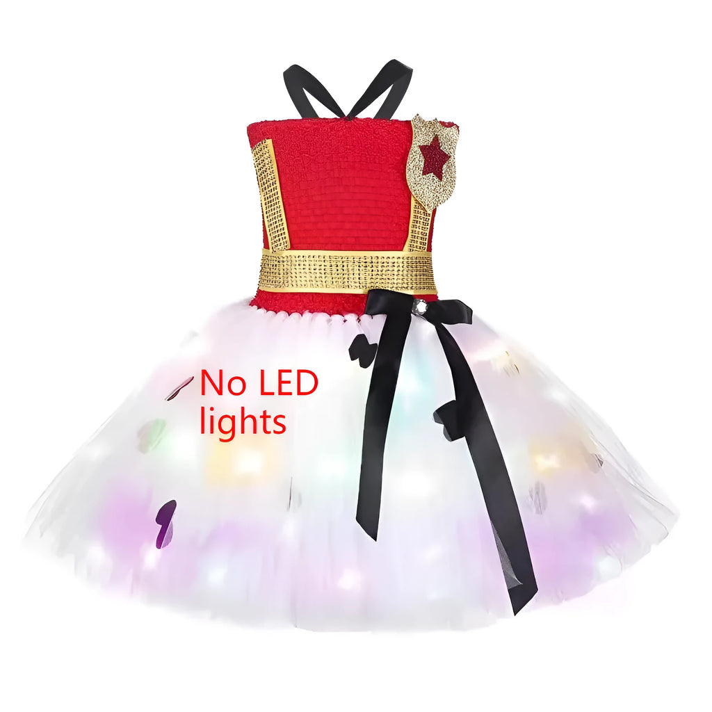 Solid colour children festival performance tulle skirt dress with cotton lining and sling style in size M